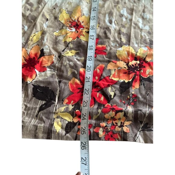 Womens Floral Print Tunic Top 3/4 Sleeves Plus Size 2XL Romantic Whimsical Boho - Picture 4 of 7